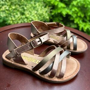 Metallic Earth-Tone Gladiator Sandals | Size 6.5 Toddler Girl